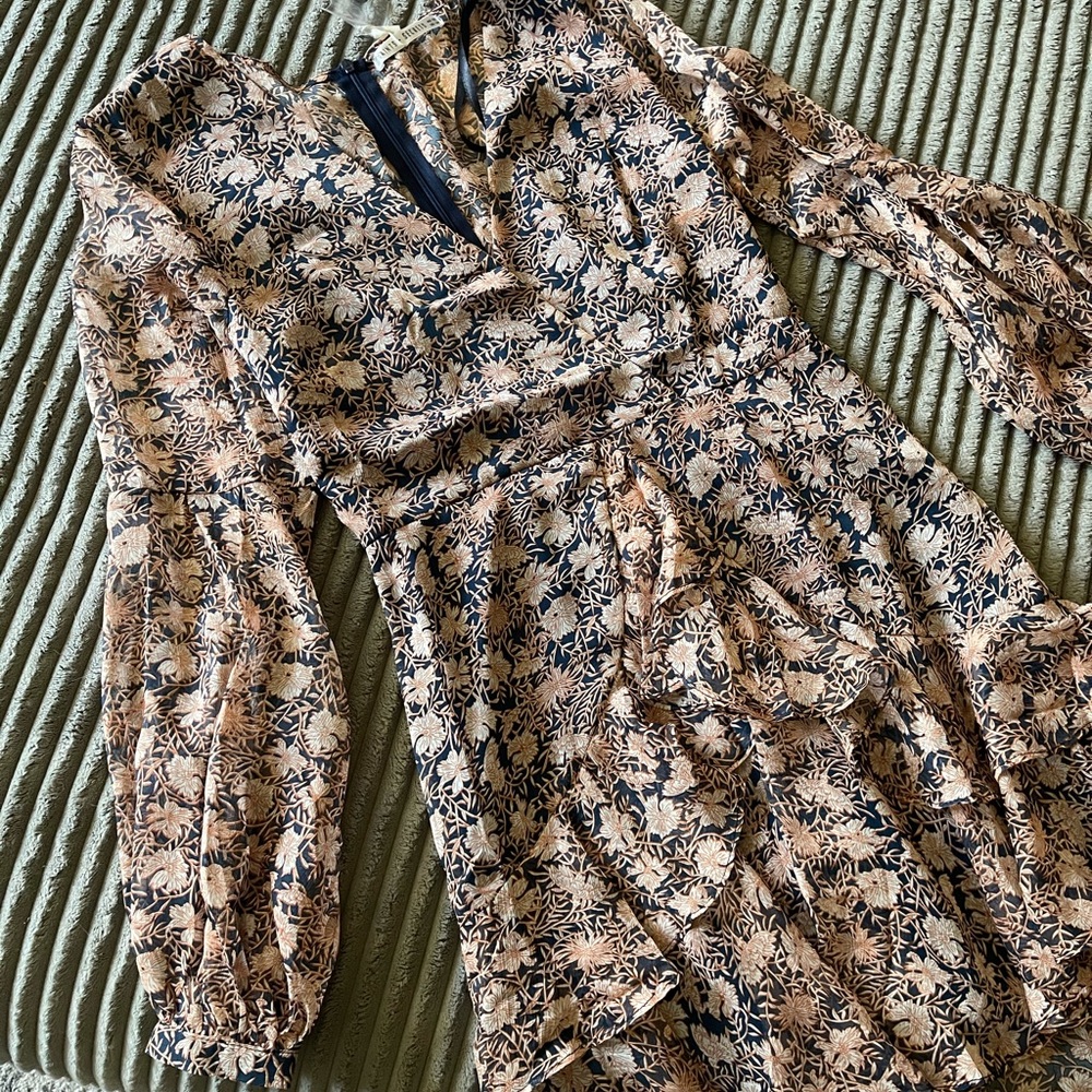 NWT Saints + Secrets Navy Ruffle Dress